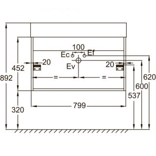 Тумба под раковину Jacob Delafon Vivienne EB1667-E75-J5 80 см белый глянцевый/дуб давос натуральный